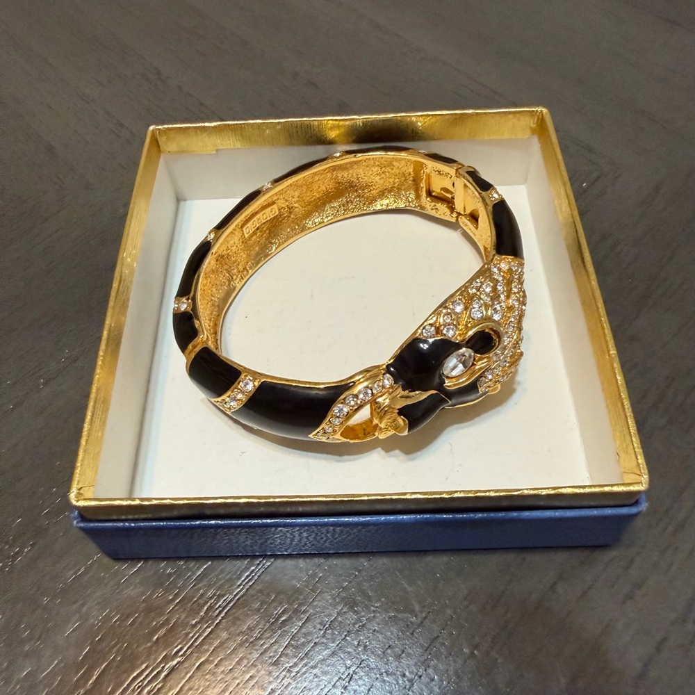 Giorgio Armani Black and Gold Panther Bracelet - Picture 2 of 7